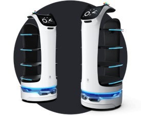 BellaBot delivery robot with bionic cat-face design